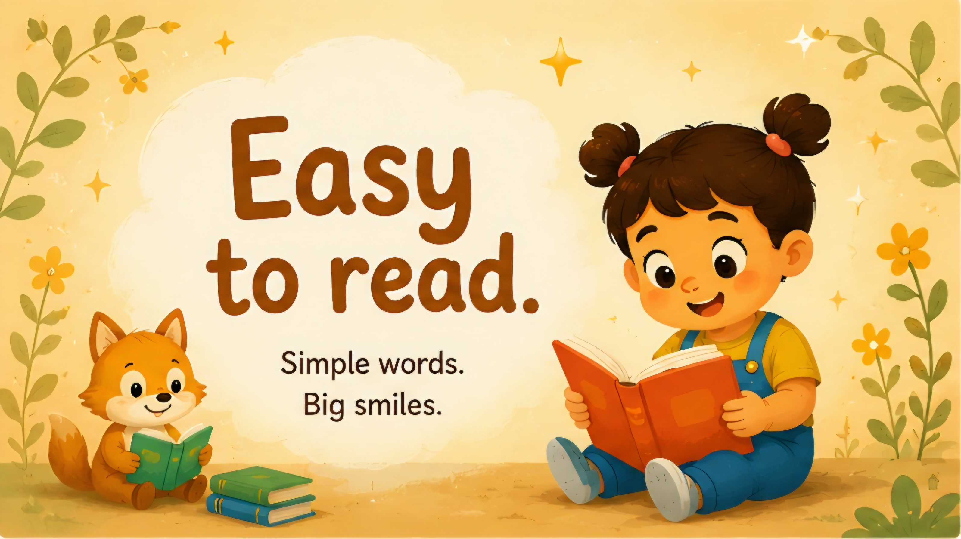 Easy to read. Simple words, big smiles.